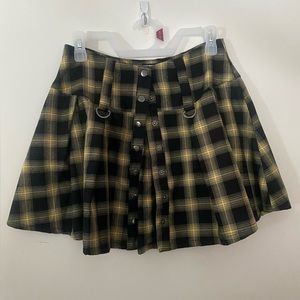 Hot Topic Yellow Plaid Skirt